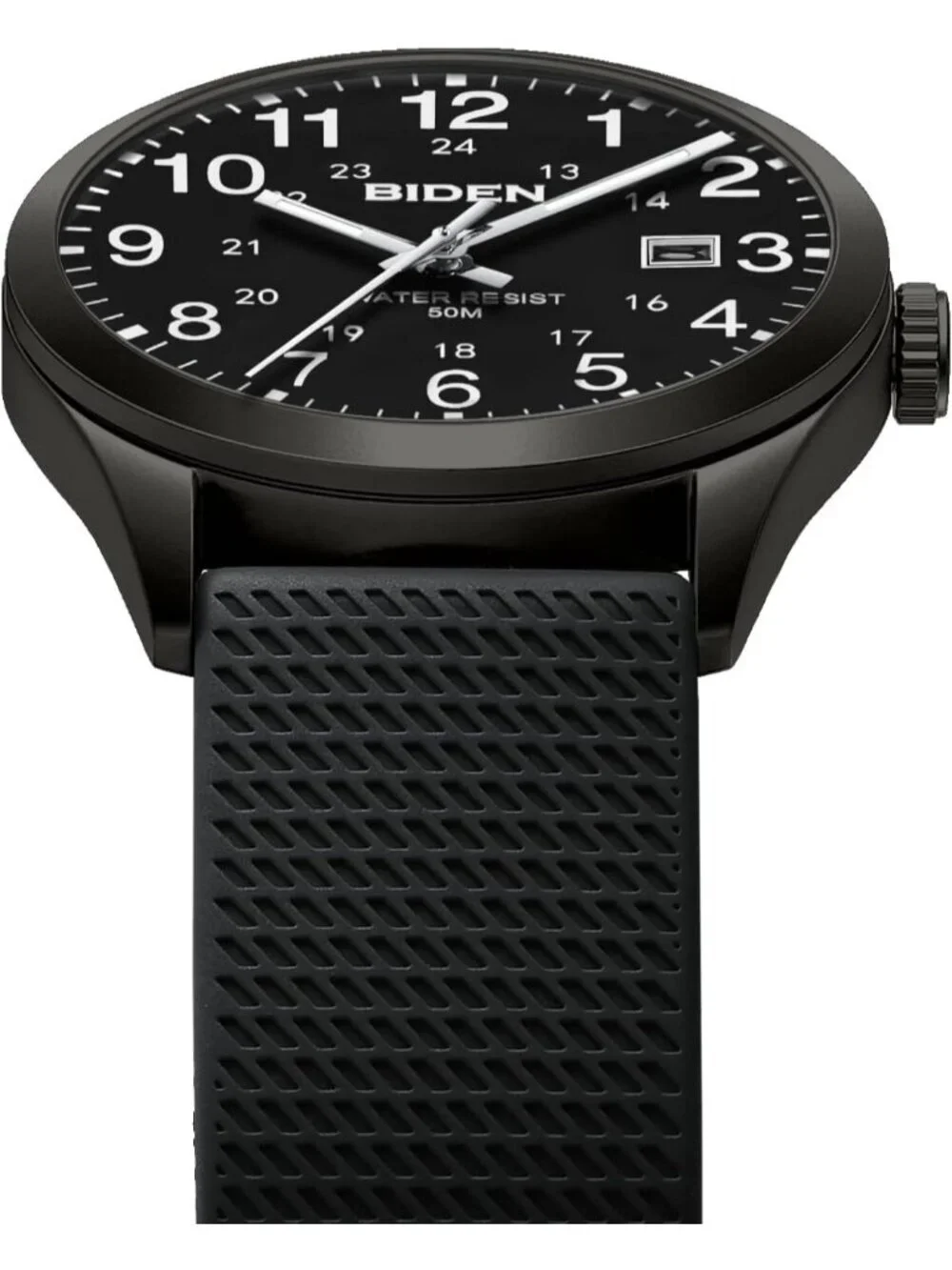 Mens All Black Analog Quartz Unisex Medical Professionals Waterproof Nurse Watch